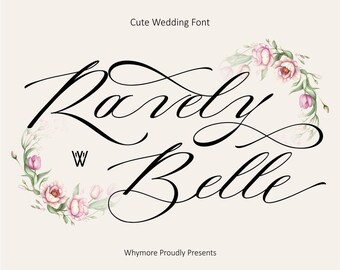 Ravely Belle Script Font: Elegant Wedding Font (Digital Download)
