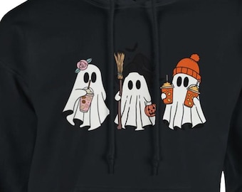 Ghost Friends Unisex Pullover Hoodie Halloween