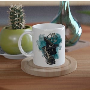 Witchy Black Cat Mug, Witchy Gift, Witchy Decor, Kitchen Witch, Cat Lover, Witch Cat Mug, Witch Hat, Gift for Women