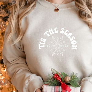 Tis the season jumper-winter season Sweatshirt-snowflake jumper-magical sweater-blue christmas jumper-christmas sweater-gift for him
