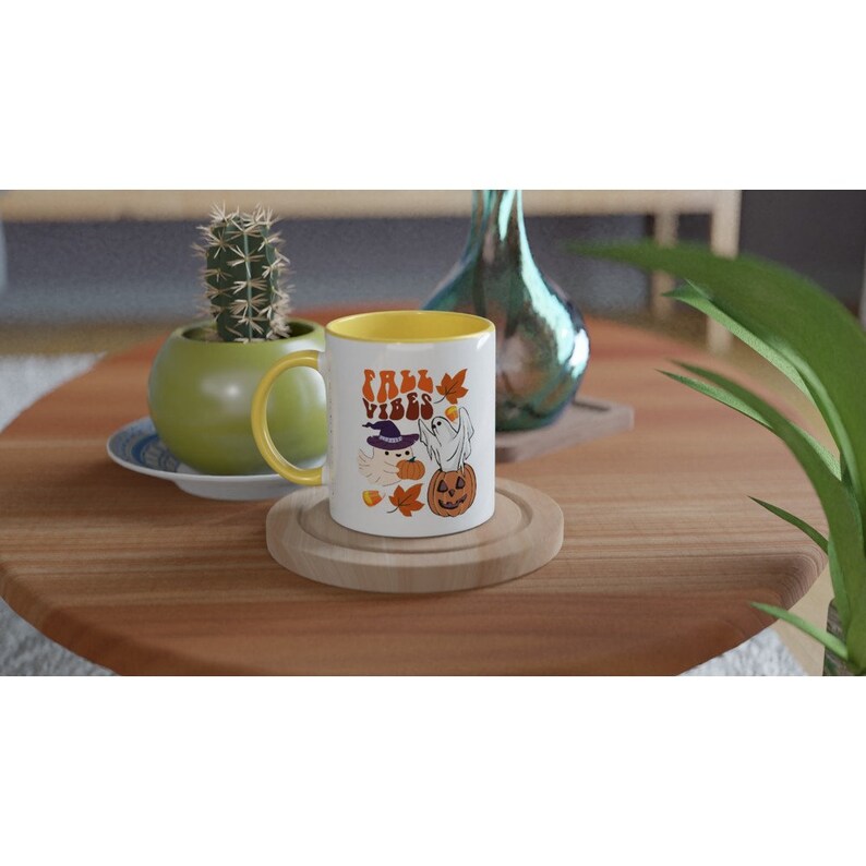Fall Vibes Ghost Pumpkin Mug - Spooky Season Coffee Mug image 6