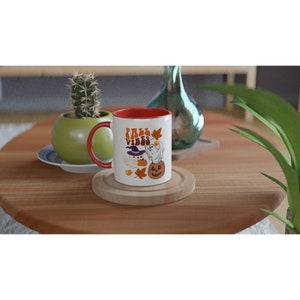 Fall Vibes Ghost Pumpkin Mug - Spooky Season Coffee Mug image 4