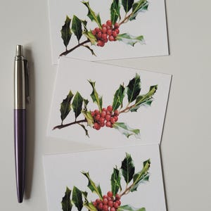 Ensemble de cartes-cadeaux, cartes, paume debout, Noël, souhaits de Noël, peint à la main originale, aquarelle, souhaits, carte de vœux, carte imprimée,