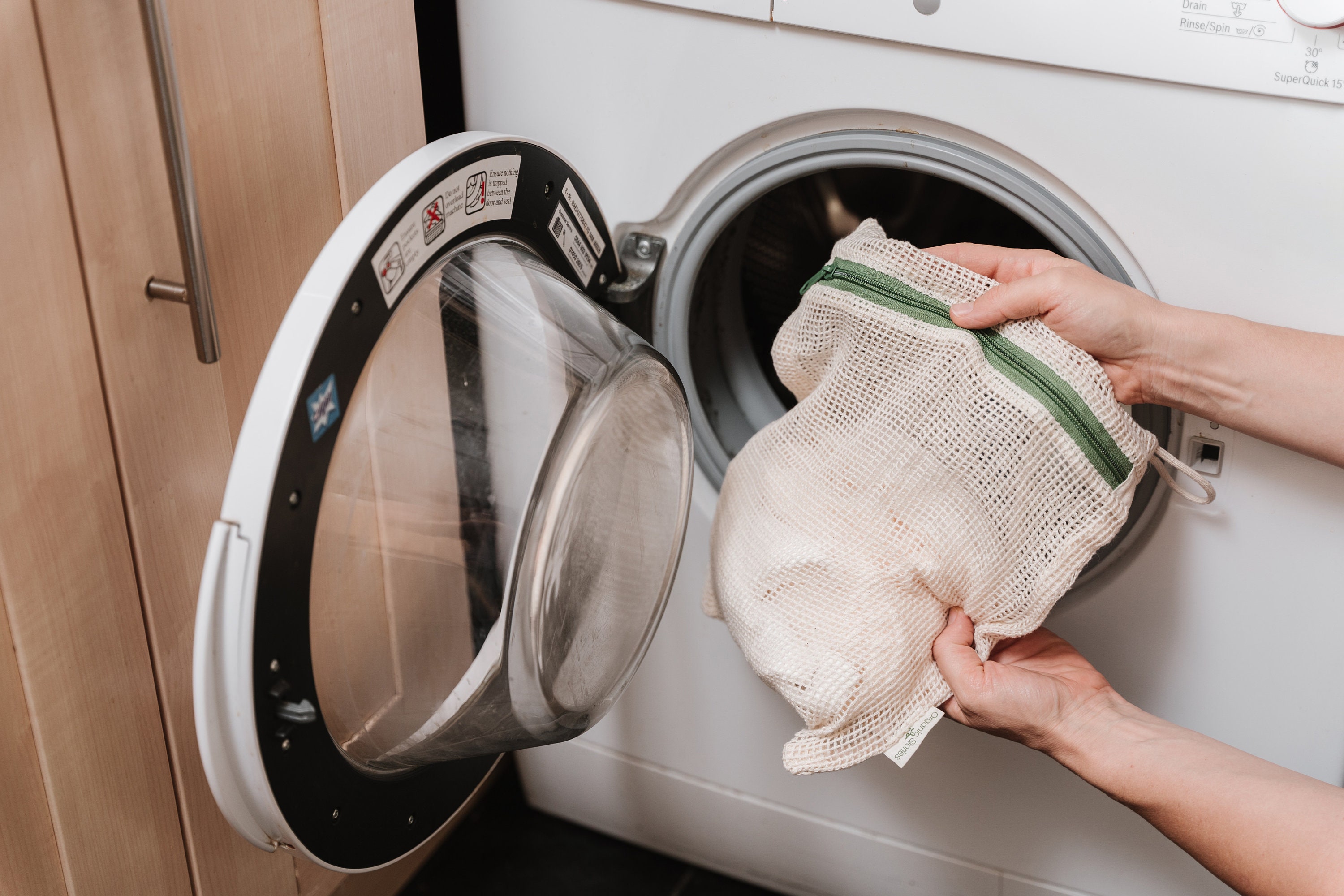 Organic Cotton Laundry Bag Delicates Bag With Zip Zero Etsy