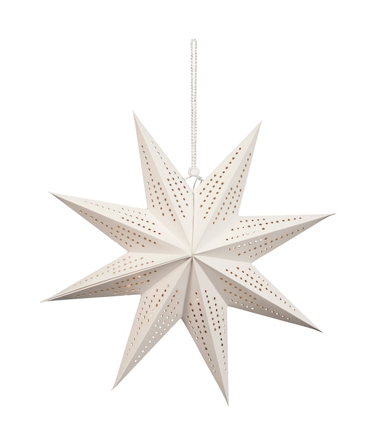 Weihnachtsstern aus Papier zum Aufhngen | ca.  45 cm | 10 LED  Lichterkette | batteriebetrieben | faltbarer Papierstern | Papierstern,  wei - Etsy.de