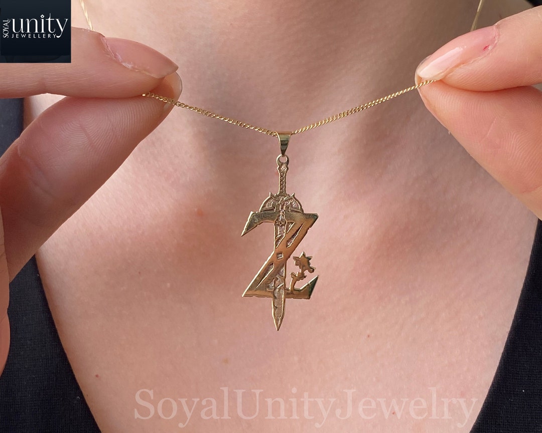 14K Gold Legend of Zelda Necklace Custom Zelda Necklace Game Etsy