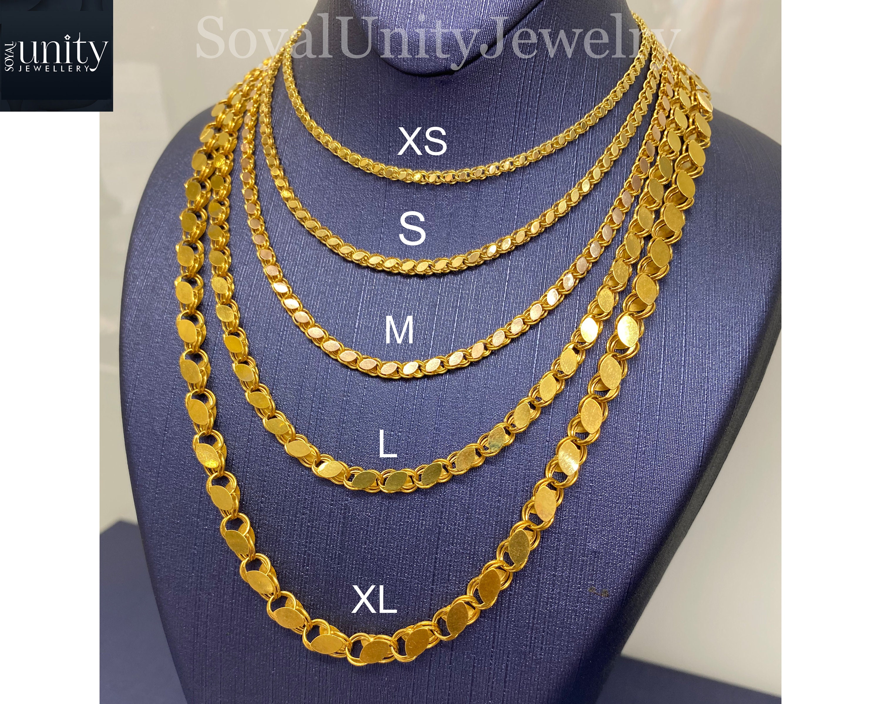 14K Solid Gold Mirror Chain, Real Gold Seguin Chain, Choker Mirror Link Chain, Ladies Dainty