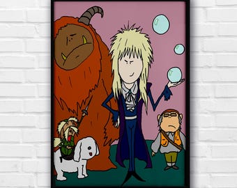 LABYRINTH Movie Art Print - Illustration Modern Movie Art Cool Print Gift Idea Wall Art Print Sizes A1A2A3A4