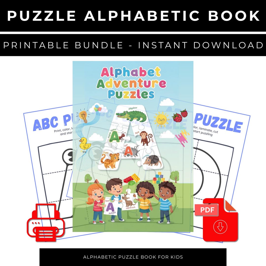 Alphabet Scissor Skills Puzzle Workbook | Cut Build ABC Activity (PDF ...