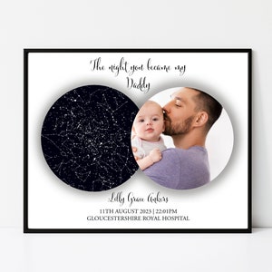 La nuit où vous êtes devenu mon papa, carte des étoiles, impression personnalisée, cadeau pour papa, nouveau papa, la nuit de votre naissance, fête des pères, cadeau d'anniversaire