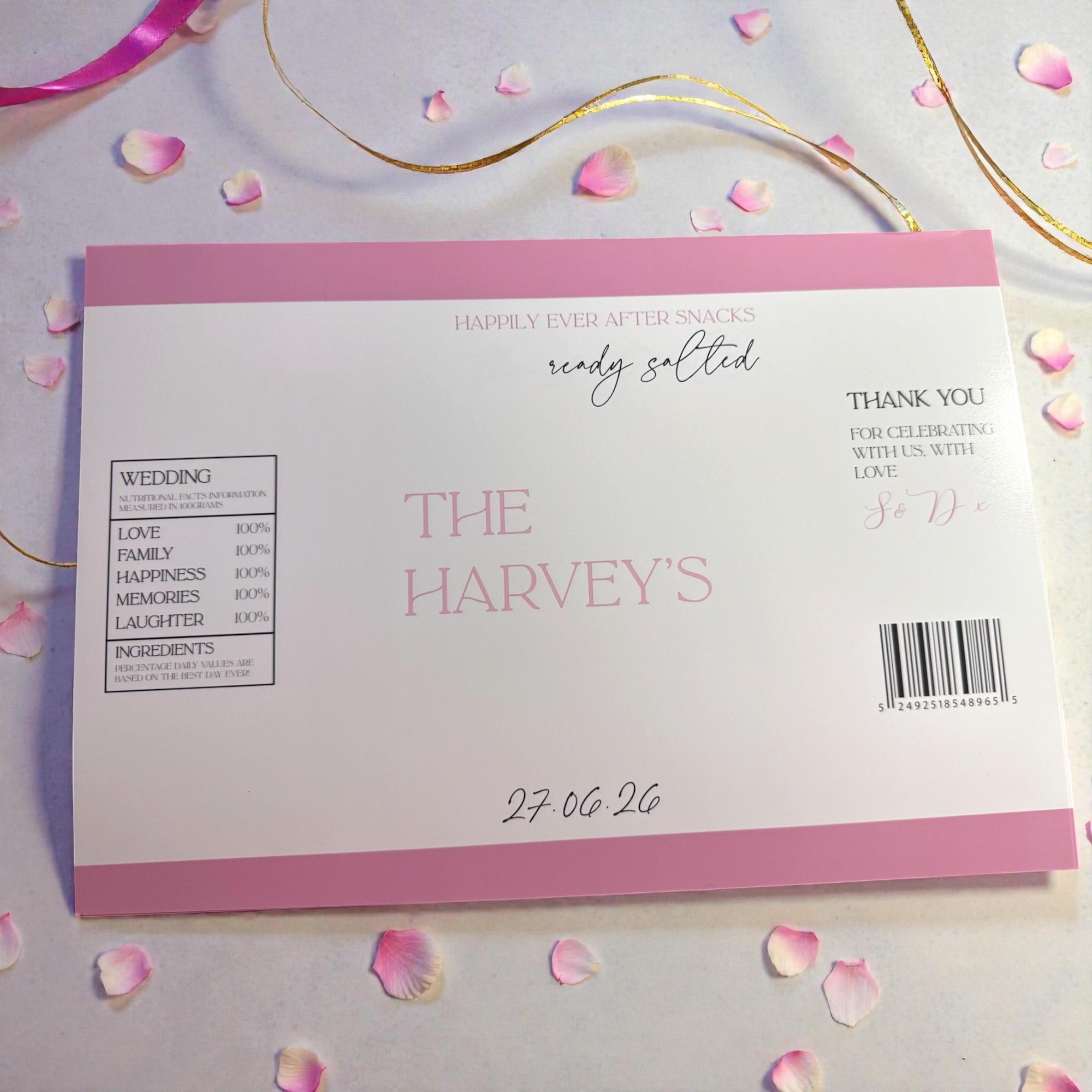 Personalised Wedding Crisp Packet Wrappers | Custom Snack Bags ...