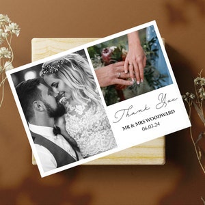 Cartes de remerciement personnalisées pour mariage, cartes postales, emballage multiple de cartes de remerciement pour mariage, avec ou sans enveloppe, numérique, cartes A5, A6