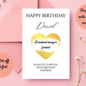Carte à gratter surprise pour lui ou elle, carte à gratter coeur or, surprise des fêtes, surprise d'anniversaire, cadeaux pour elle ou lui, message secret