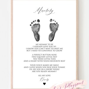 Impression de future maman de Bump, Happy Mother's Day Love Bump, carte personnalisée pour maman, future maman de Bump, poème de la fête des mères