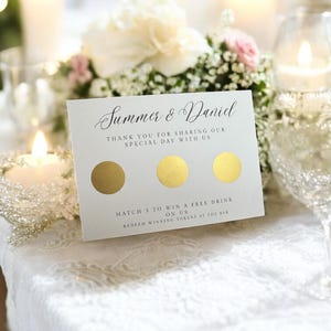 Gratta e vinci personalizzati per matrimonio, lamina d'oro, gettoni per bevande, bomboniere per matrimonio, bomboniere per gli ospiti, gratta e vinci per bevande, personalizzati