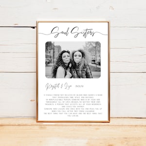 Regalo personalizzato Soul Sisters per la migliore amica, migliori amiche, regalo personalizzato per lei, arte della parete, regalo di compleanno, minimalista, regalo per lei