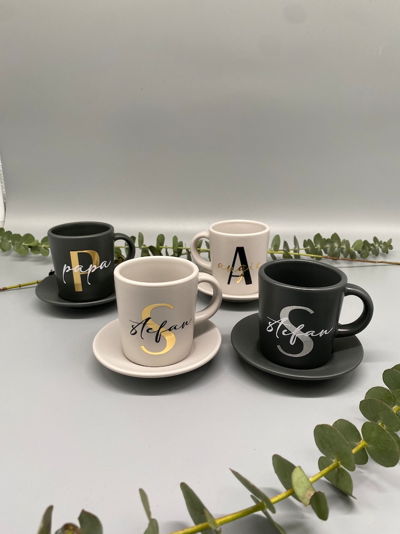 Personalisierte Espressotasse Espressotasse mit Name Geschenkidee Espresso Tasse für Arbeitskollege Geschenk Muttertag Bild 1