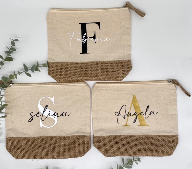 Kosmetiktasche personalisiert Anfangsbuchstabe Name Filz, Geschenkidee, Geburtstagsgeschenk Freundin, Mama, Muttertag Geschenk, Kleinigkeit Bild 5