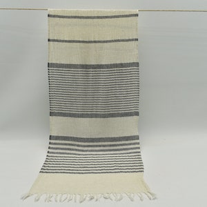 Linen Hand Towel, Rustic Table Runner, Wedding Gift, Table Cloth Towel, Dining Table Runner, 16 x 70 Kitchen Towel, Home Decor, Striped.T/R