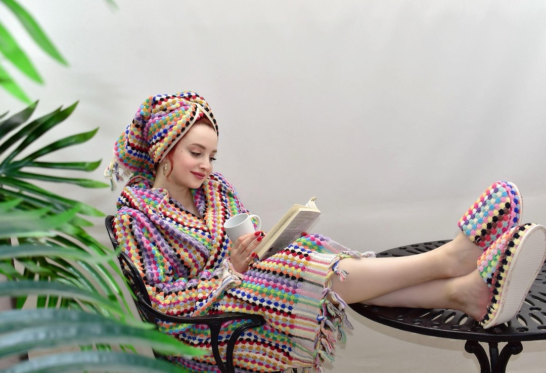 Turkish Bathrobes, Kimonos, Morning Gown, Beach Robe, Personalized Robe, Unisex Bathrobe, Cotton Housecoats, parakeet1, Jkr Coral/Bathrobe