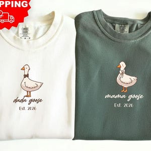 Personalized Goose Parent Shirt: Custom Mama Dada Tee with EST Year
