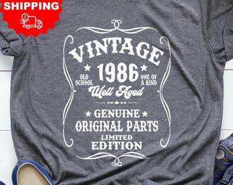 Vintage 1986 Birthday Shirt: Retro Limited Edition Milestone Birthday Tee
