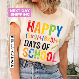 100 Days of School Math Equation Shirt, 100th Day of School Shirt, Math Teacher Shirt, 100 Days School Shirt, Hundred Days of School T-Shirt