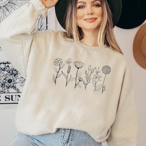 Flower Sweatshirt, Flower Hoodie, Women Hoodie, Sweatshirts Hoodies, Flower Girl Gifts, Woman Gift, Girlfriend Gift