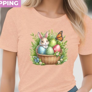 Easter Basket Shirt, Easter Cottagecore Shirt, Easter Day Shirt, Cute Easter Day Shirt, Easter Bunny Shirt, Easter Day Gift, Easter Kids Tee