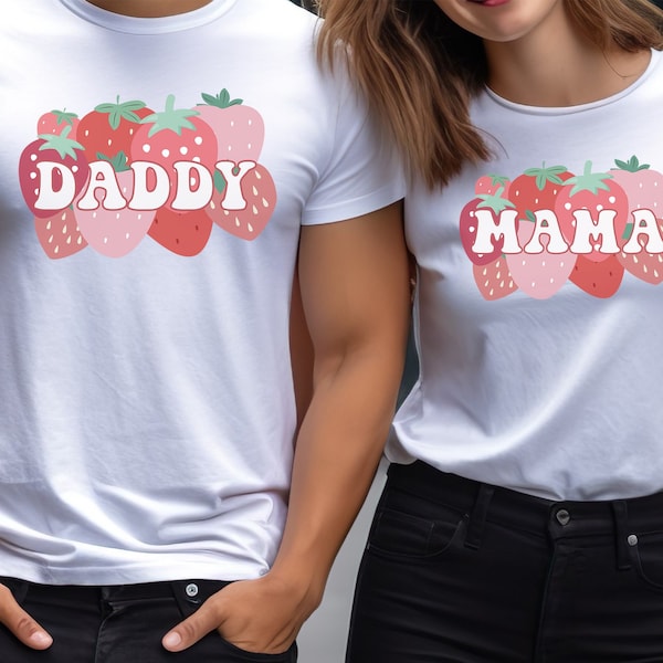 Berry First Birthday Family Matching Shirt, Strawberry 1st Birthday Outfit, First Birthday Party, Mommy and Me Mama Daddy Strawberry Shirts