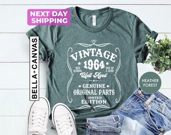 Vintage 1964 Shirt, Well Aged 1964 Tee, 60th Birthday Shirt, Original Parts Shirt, Limited Edition Tee, 1964 Vintage Shirt, 1964 Retro Shirt