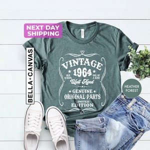 Vintage 1964 Shirt, Well Aged 1964 Tee, 60th Birthday Shirt, Original Parts Shirt, Limited Edition Tee, 1964 Vintage Shirt, 1964 Retro Shirt