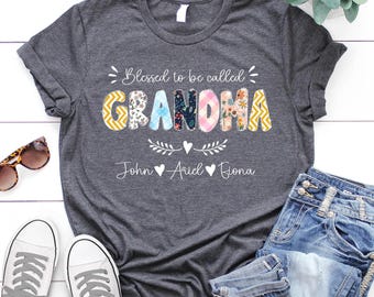 Personalized Grandma Shirt: Blessed to Be Nana Tee