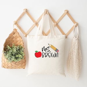 Personalized  Teacher Tote Bag, Gift for Teacher, Custom Teachers Gift, Custom Tote Bag, Teacher Appreciation Gift, Teacher Shopping Bag
