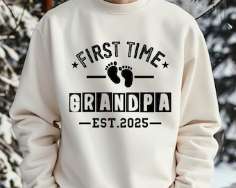 First Time Grandpa Sweatshirt: Grandpa Est 2026 Sweater, New Grandfather Crewneck
