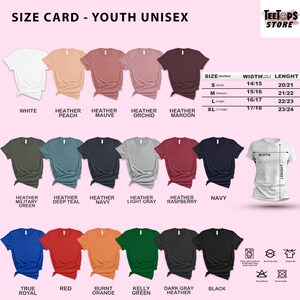 a women's t - shirt size chart with different colors