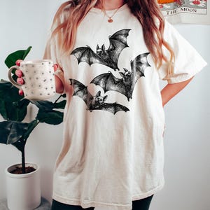 Three Bats T-Shirt: Vintage Gothic Horror Tee image 2
