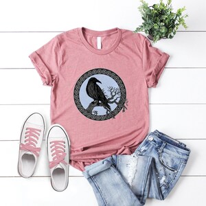 Raven Lover Shirt, Scandinavian Tree Shirt, Gift for Men, Raven Woman ...