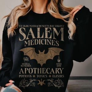 Salem Apothecary Halloween Sweatshirt, Retro Style Halloween Sweatshirt, Salem Witches Sweatshirt, Salem Sweatshirt, Salem 1692 Hoodie