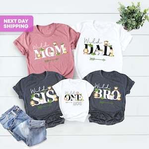 Family Safari Matching Birthday Shirts, Family Zoo Wild Shirts, Mom and Dad Wild Shirt, Wild One, Wild Birthday shirt,  Wild Safari