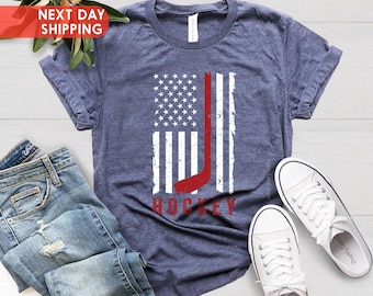 USA Hockey Flag Shirt: Patriotic American Hockey Fan Tee,