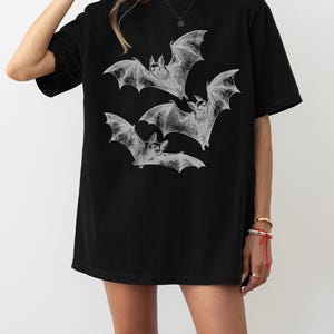 Three Bats T-Shirt: Vintage Gothic Horror Tee image 3