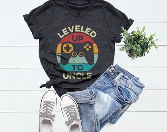 Leveled Up To Uncle Shirt, Uncle Gift Shirt, Best Uncle Shirt, Pregnancy Announcement New Uncle Shirt, Father&#39;s Day Shirt, Promoted To Uncle