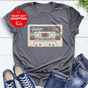 Vintage 1966 Birthday Shirt, Limited Edition 1966 Tee, Retro Birthday Gift for Men Women, Classic Unisex T Shirt