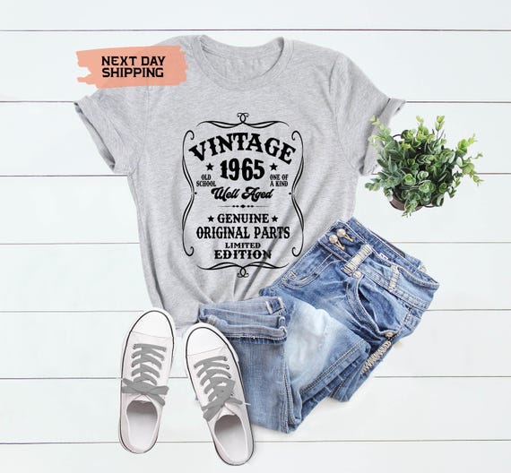 Custom Birth Year Shirt: Original Parts Vintage Birthday Personalized Tee