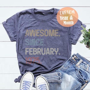 Awesome Since 1975 Shirt, 50th Birthday Gift, 50th Birthday idea, Birthday Gift for Him, 50th Birthday Shirt, Personalized Birthday Tshirt