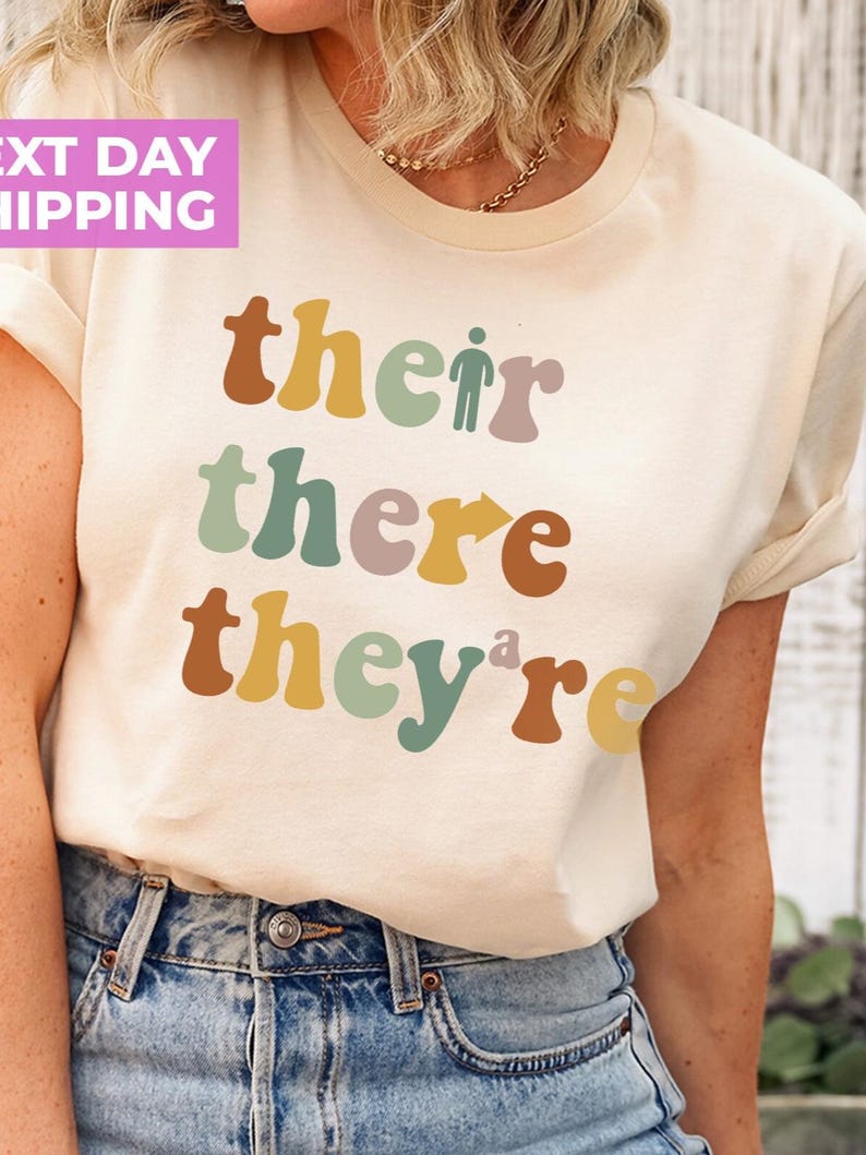 Their There They’re Shirt: Funny English Teacher Tee image 2