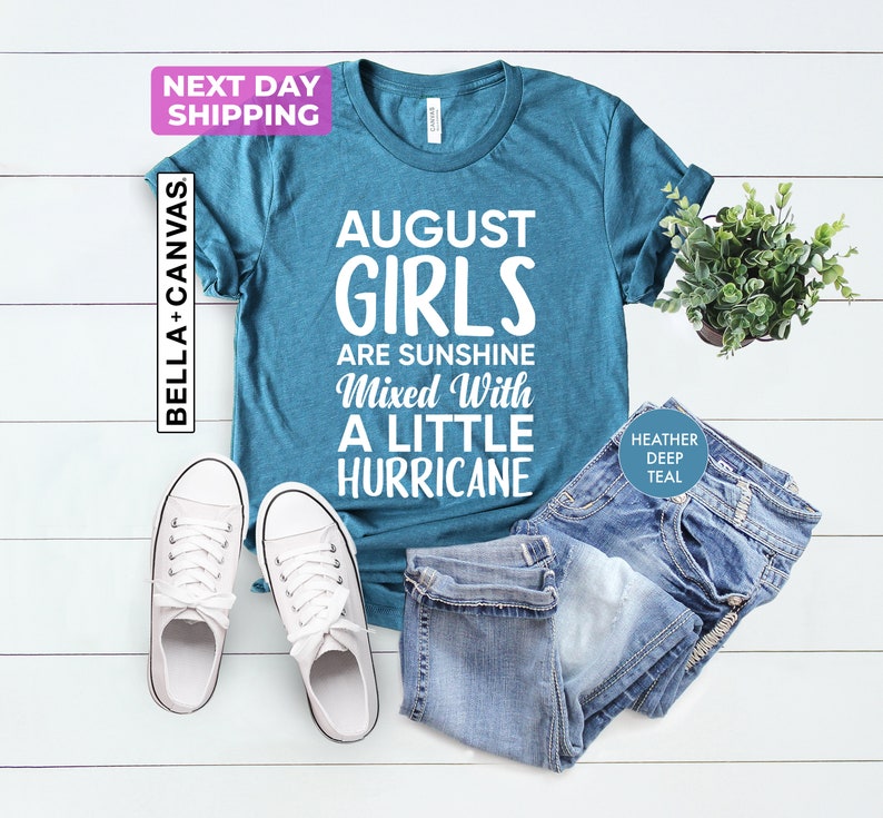 August Girl T-Shirt, August Birthday Tee, Gift For Birthday, August Birthday Gift, Birthday Party Tee, Gift For August Women, Bday Girl Tee image 5