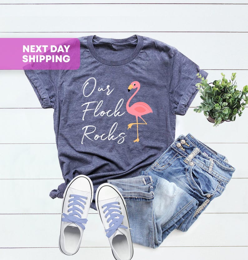This Flock Rocks Our Flock Rocks Flamingo Shirt: Summer Graphic Tee - Etsy