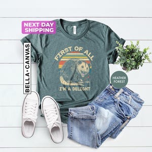 Funny Opossum Shirts, Angry Opossum T-Shirt, First Of All I'm A Delight, Opossum Lover, First Of All I'm A Delight, Funny Opossum Shirts afbeelding 5